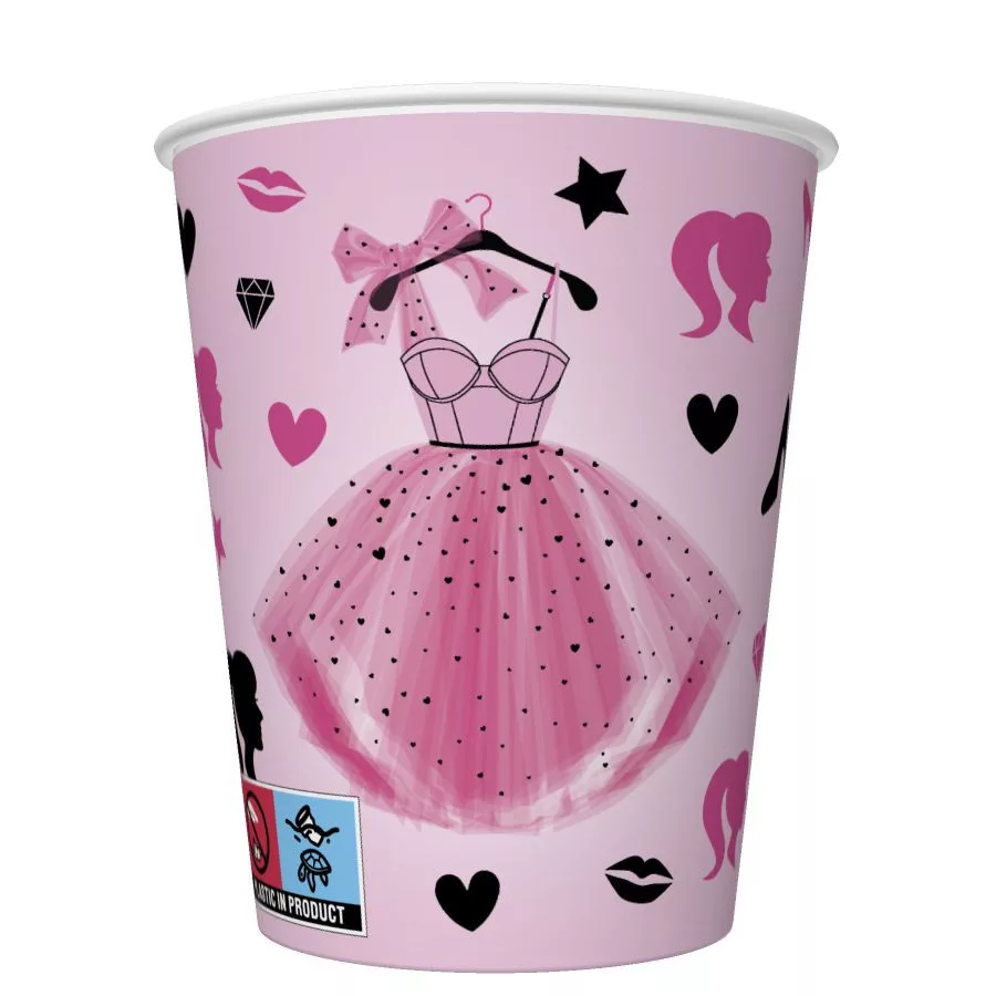 Papierový pohár 250ml BARBIE šaty