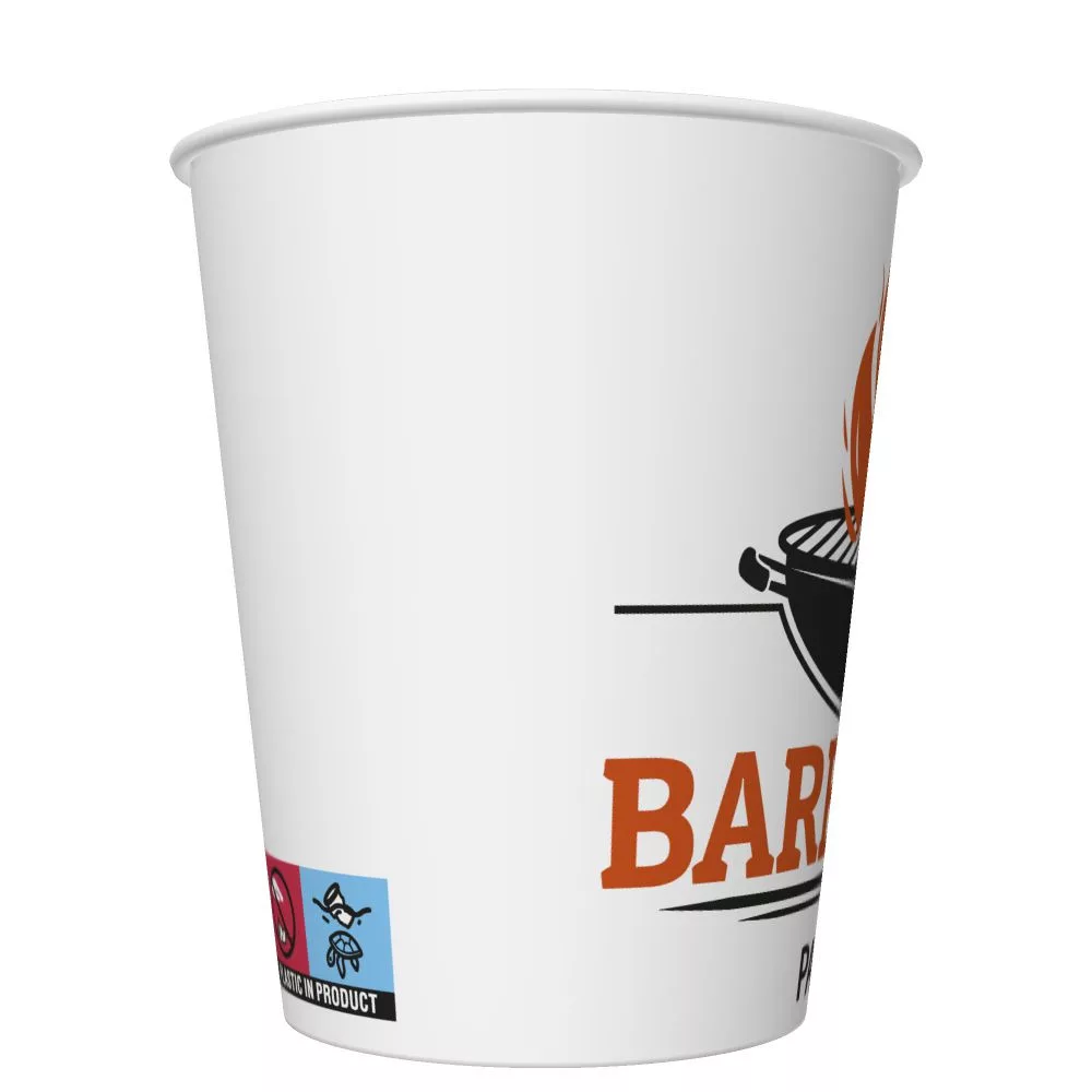 Papierový pohár 250ml BBQ biely