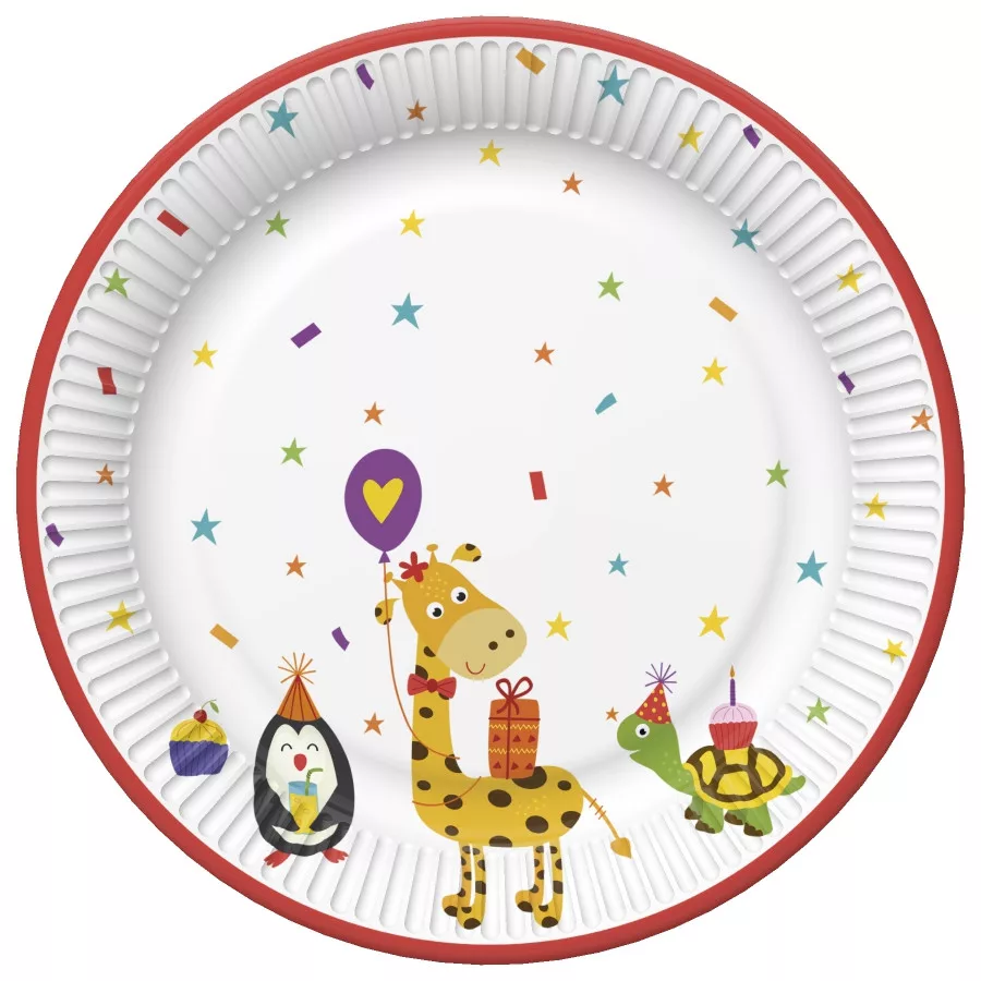 Papierový tanier 18cm ZVIERATKÁ cute