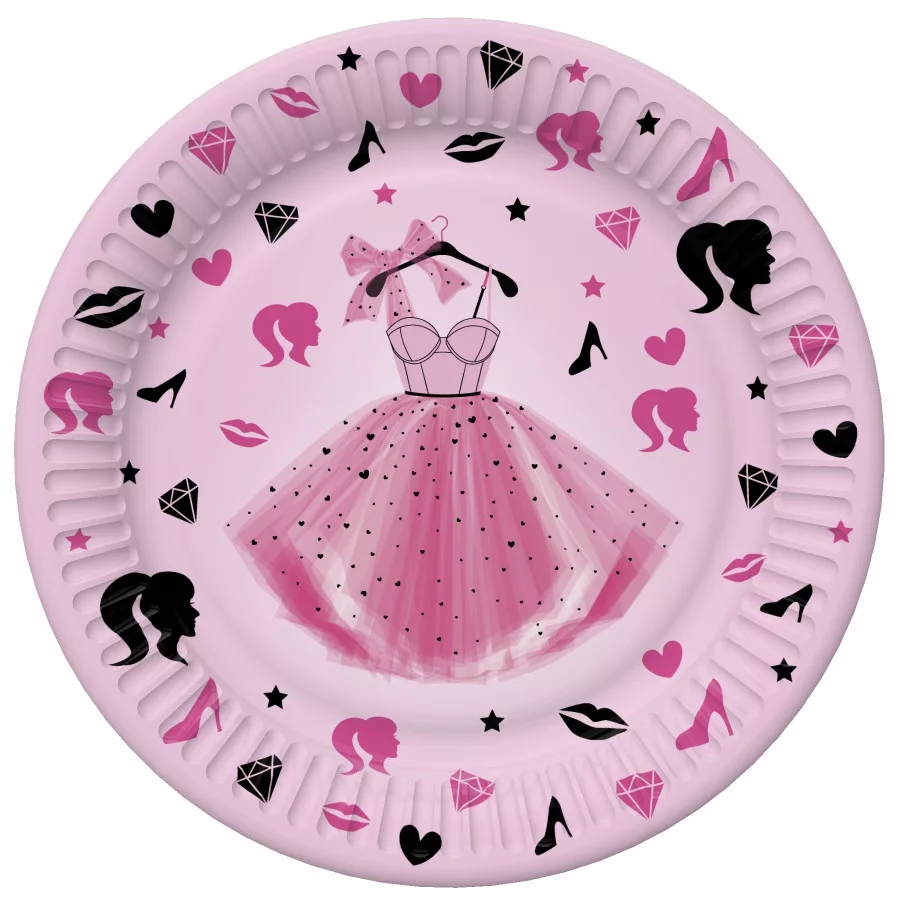 Papierový tanier 18cm BARBIE šaty