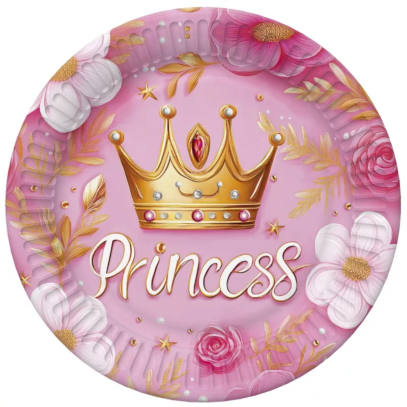 Papierový tanier 18cm PRINCES korunka