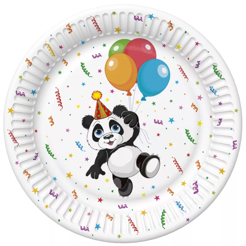 Papierový tanier 22,7cm PANDA balóny