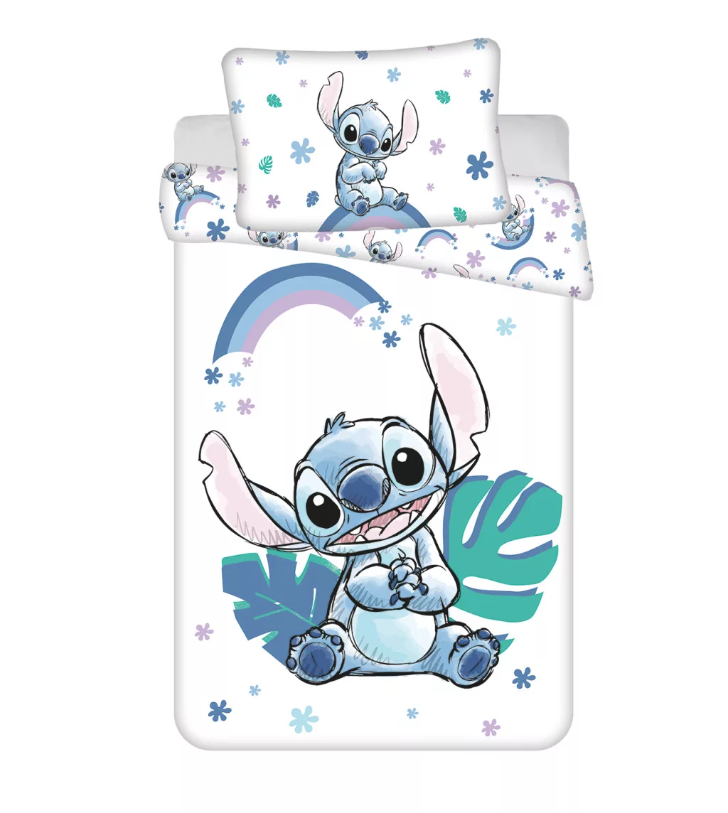 Obliečky do postieľky 100x135 LILO A STITCH dúha