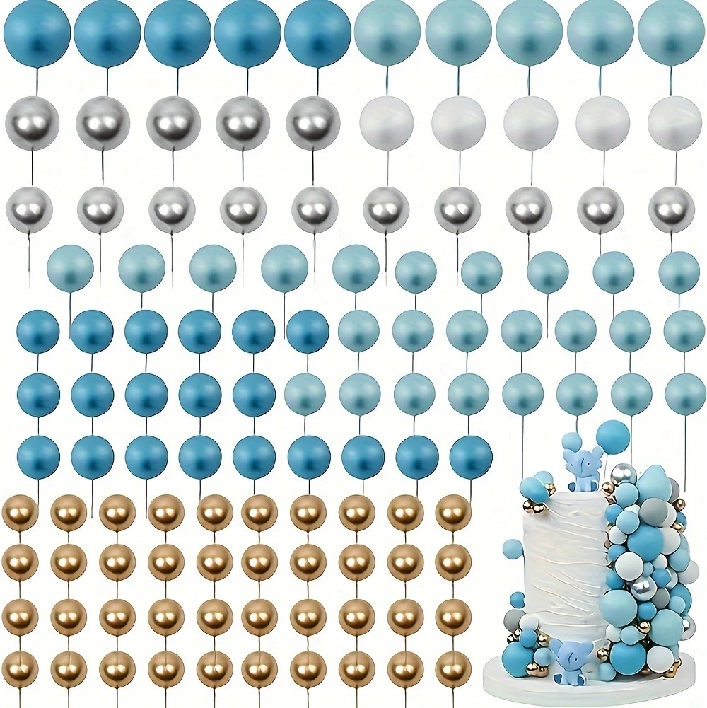 Tortový zápich GULIČKY mix modré (115ks)