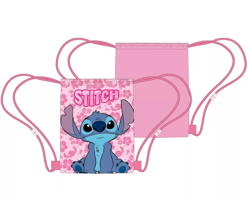 Vrecko na prezúvky LILO A STITCH pink 40cm