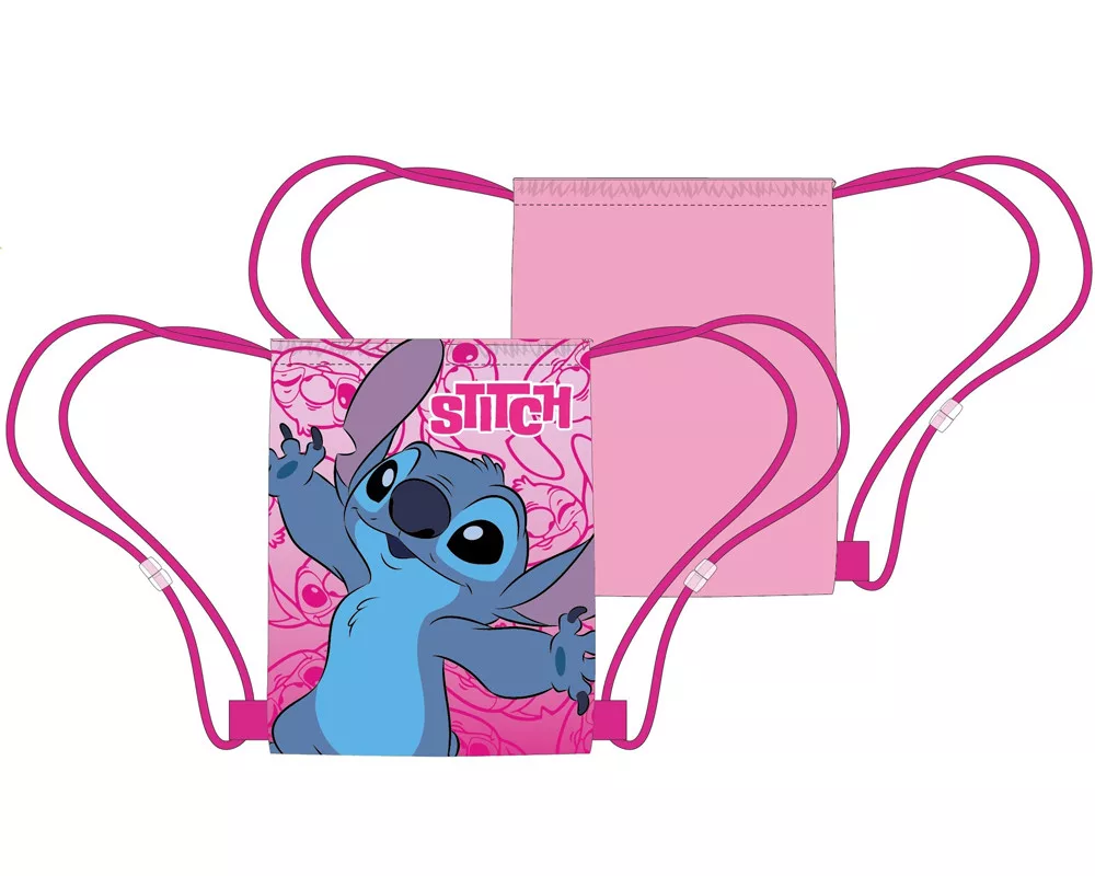 Vrecko na prezúvky LILO A STITCH ružové 40cm