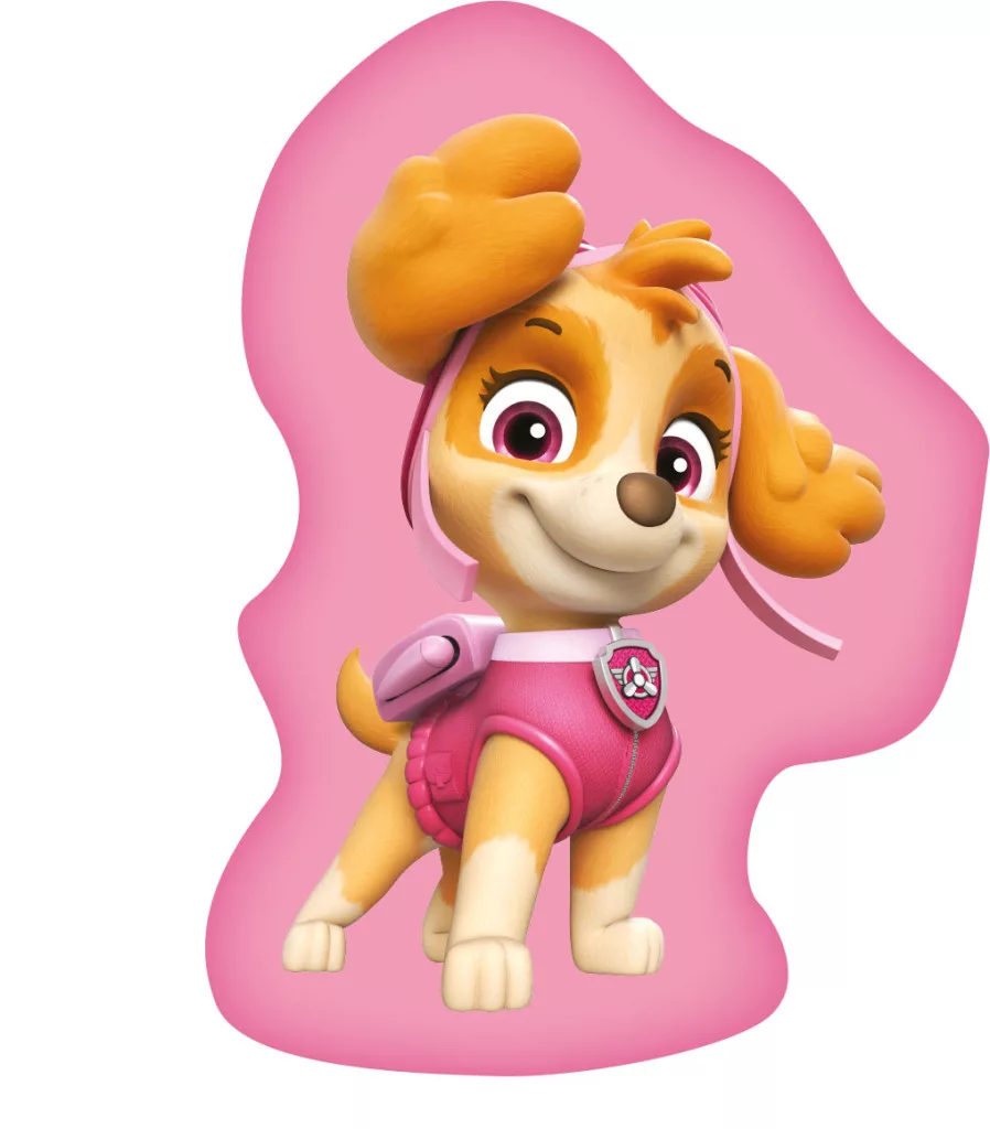 Vankúšik PAW PATROL Skye na ružovom