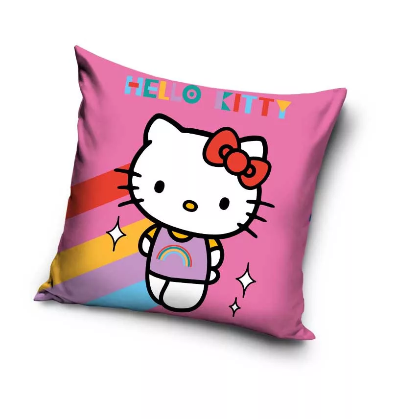 Obliečka na vankúšik 40x40 HELLO KITTY dúha