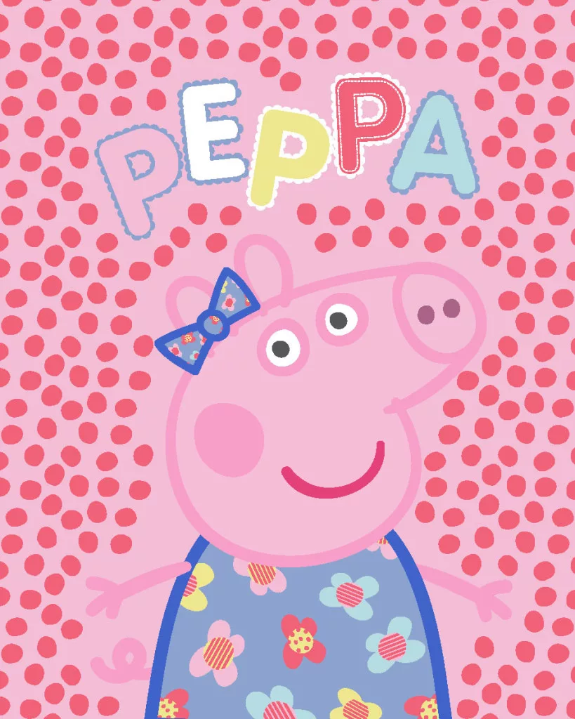 Deka 130x160 PEPPA PIG bodky