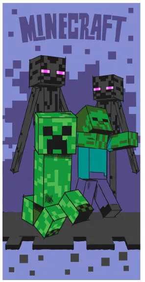 Osuška 70x140 MINECRAFT na fialovom