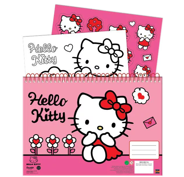 Špirálový skicár + nálepky HELLO KITTY