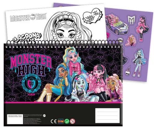 Špirálový skicár + nálepky MONSTER HIGH