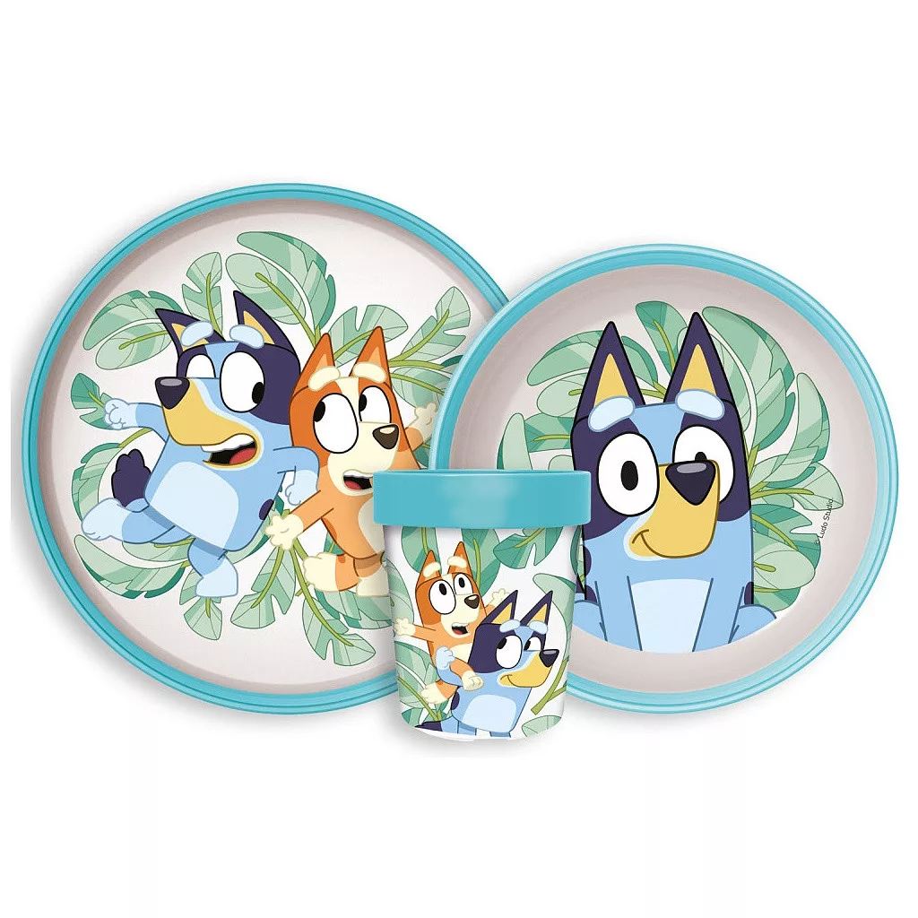 Jedálenský protišmykový set - plast BLUEY tropical 