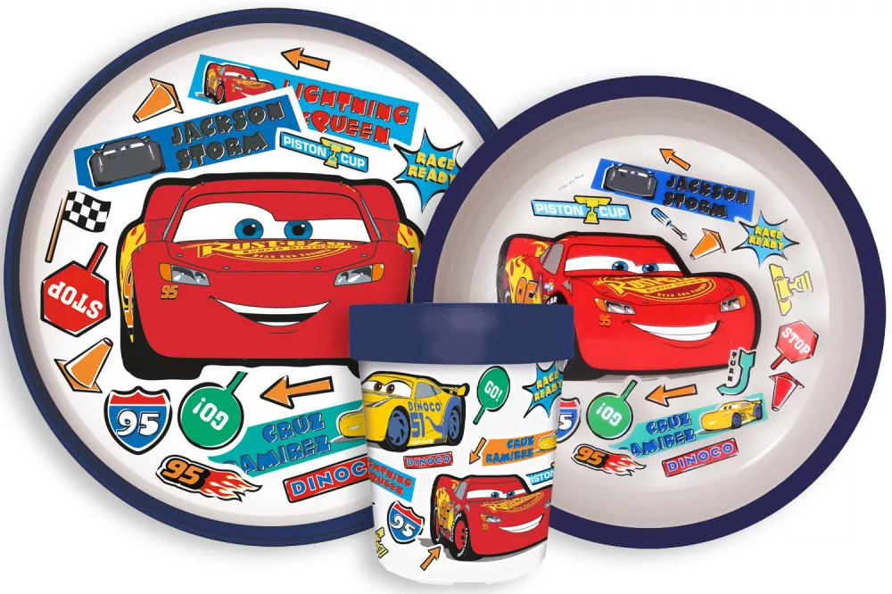 Jedálenský protišmykový set - plast CARS