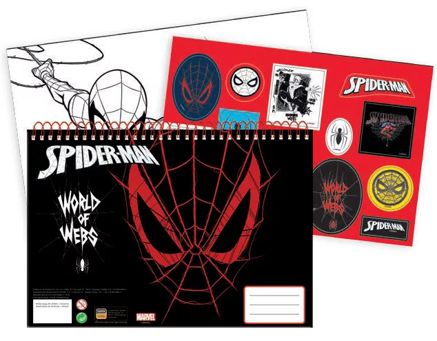 Špirálový skicár + nálepky SPIDERMAN