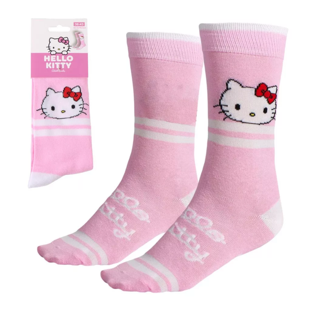 Vysoké ponožky HELLO KITTY ružové - 36/43