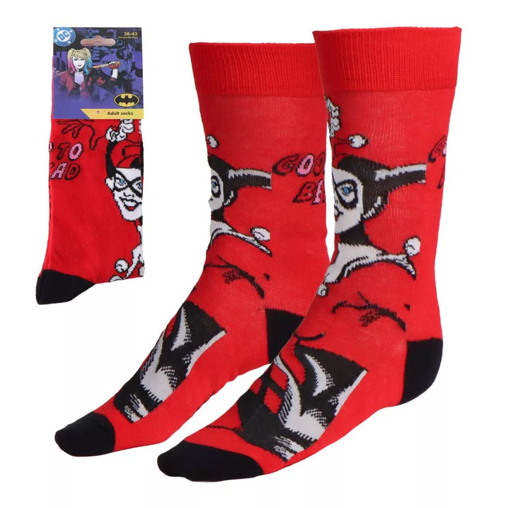 Vysoké ponožky HARLEY QUINN red - 36/43