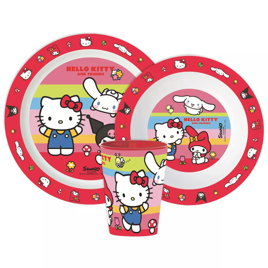 Jedálenský set - plast HELLO KITTY friends