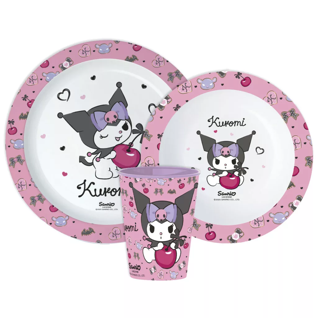 Jedálenský set - plast KUROMI cherry
