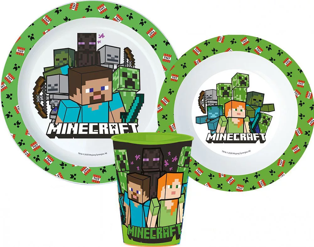 Jedálenský set - plast MINECRAFT pixel