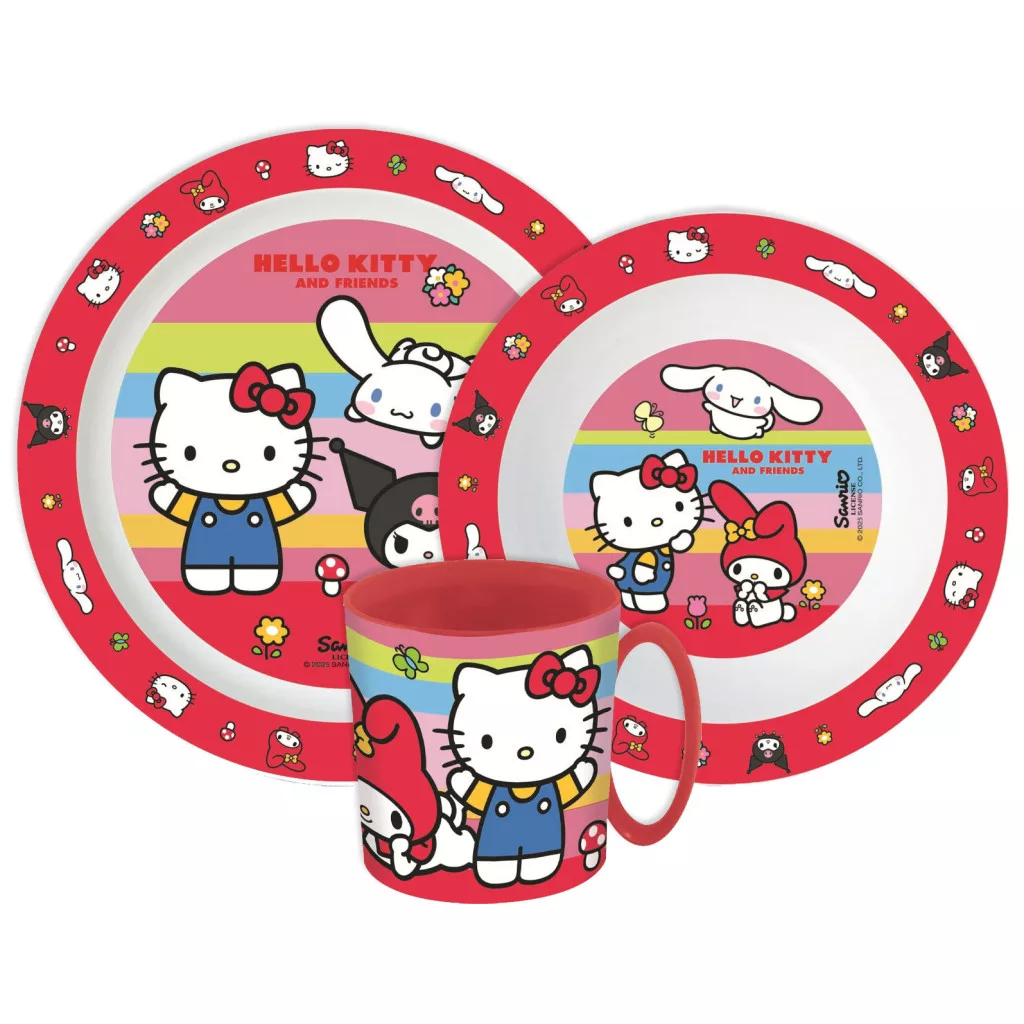 Jedálenský set - plast HELLO KITTY friends 01