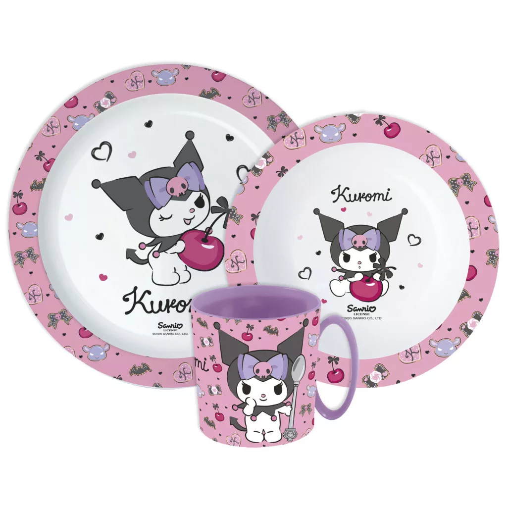 Jedálenský set - plast KUROMI cherry 01