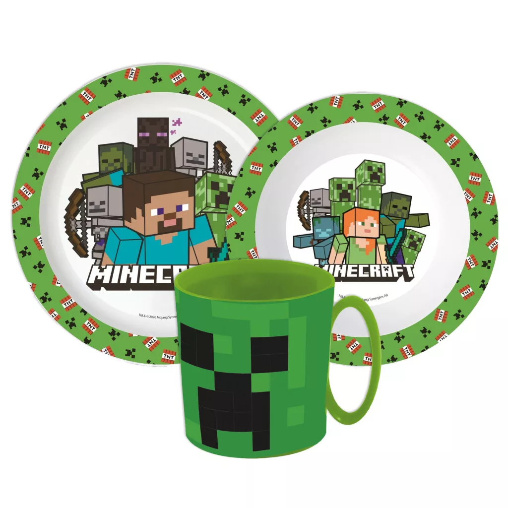 Jedálenský set - plast MINECRAFT pixel 01