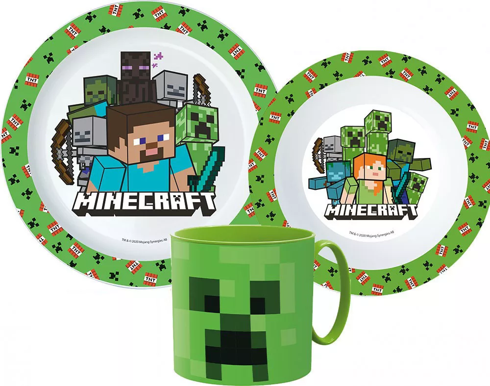Jedálenský set - plast MINECRAFT pixel 02