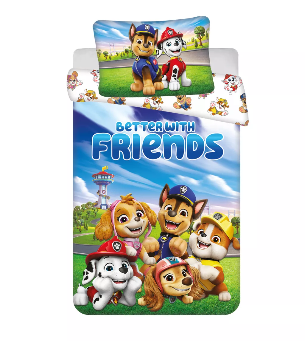 Obliečky do postieľky 100x135 PAW PATROL kamaráti