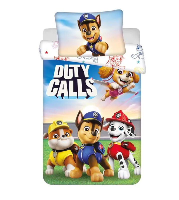 Obliečky do postieľky 100x135 PAW PATROL duty calls