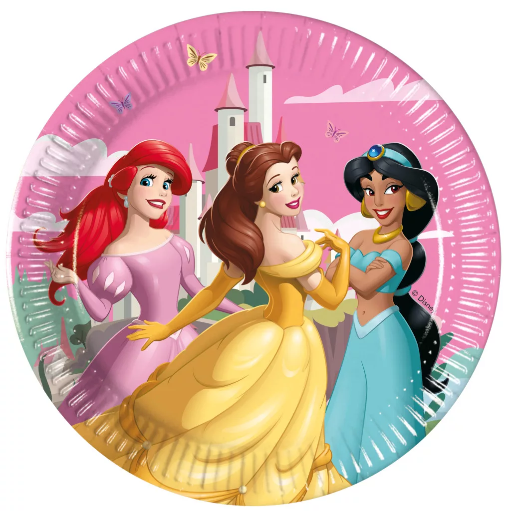 Papierový tanier 20cm PRINCES na ružovom