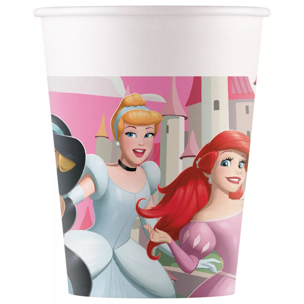 Papierový pohár 200ml PRINCES na ružovom