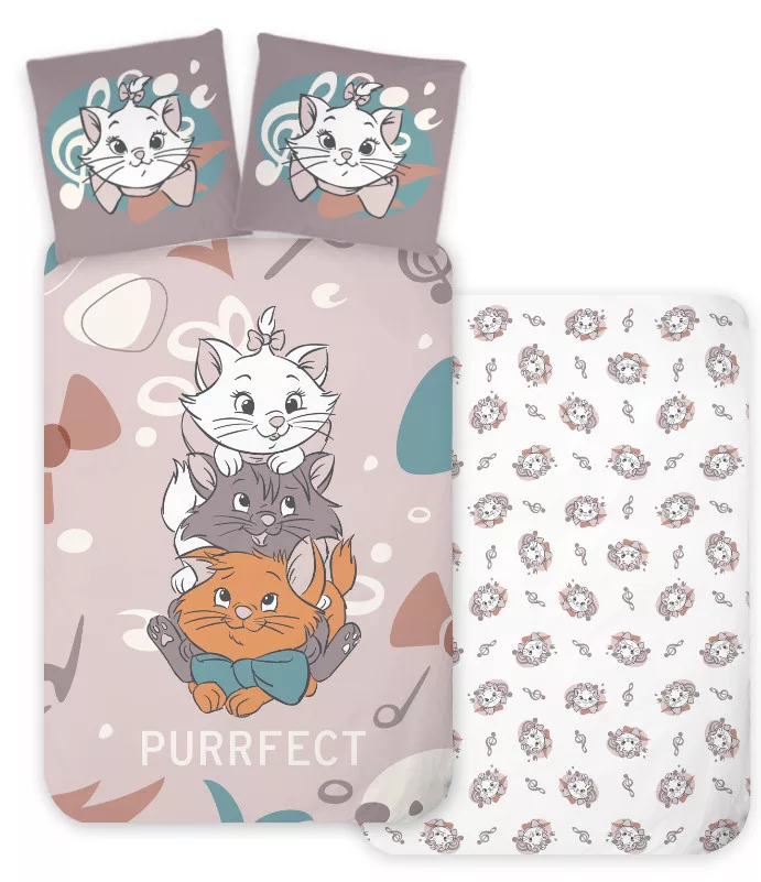 Obliečky do postieľky 100x135 MAČIČKA MÁRIA purrfect