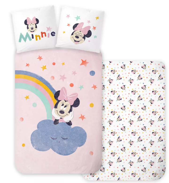Obliečky do postieľky 100x135 MINNIE dúha