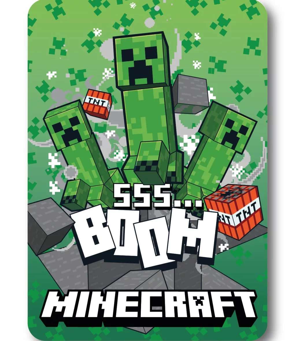 Deka 100x140 MINECRAFT zelená