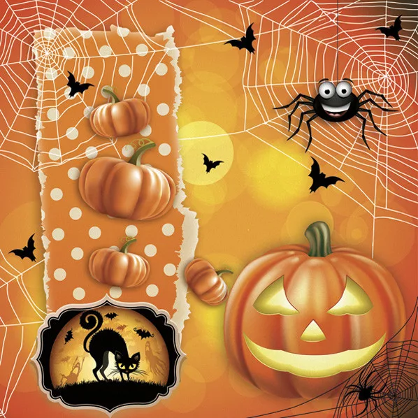 Servítky (20ks) HALLOWEEN pavúk