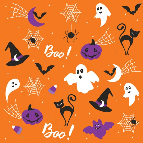 Servítky (20ks) HALLOWEEN oranžové