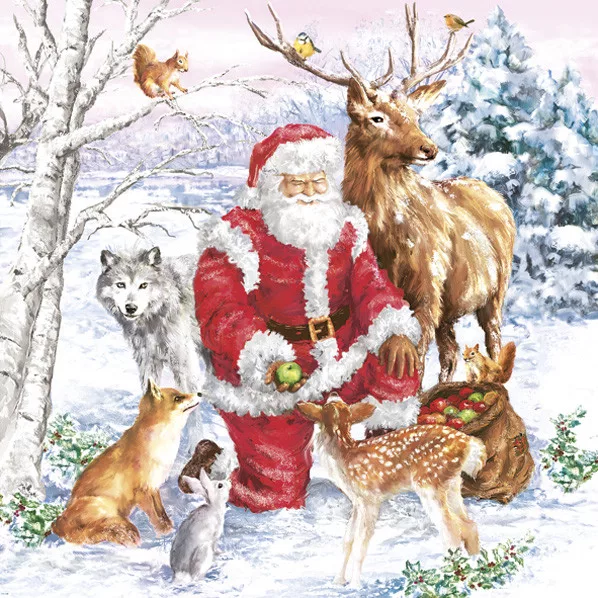 Servítky (20ks) SANTA zvieratká