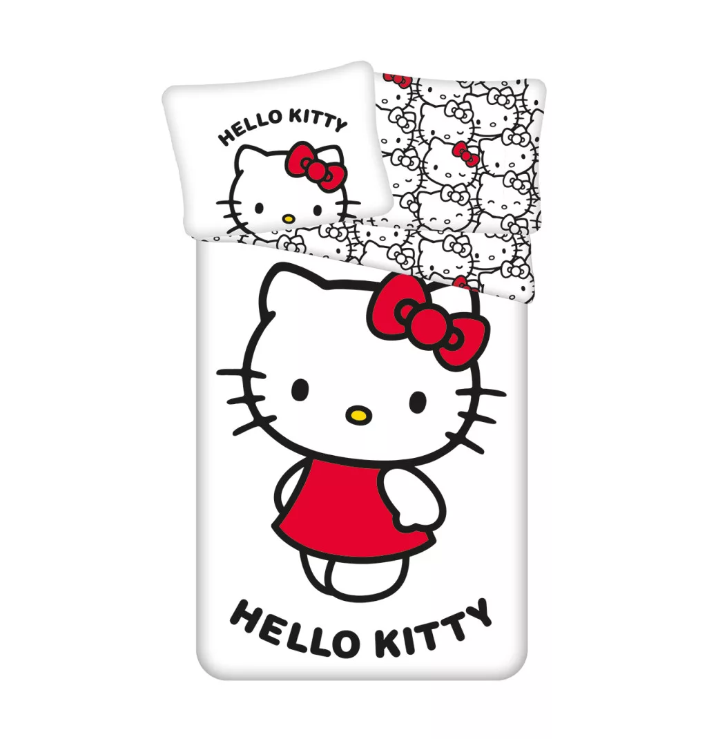 Obliečky 140x200 HELLO KITTY white