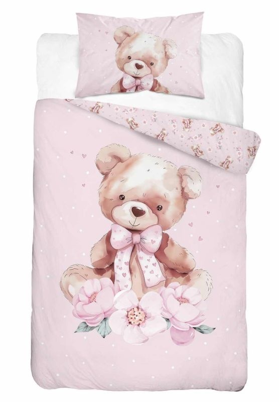 Obliečky do postieľky 100x135 MACKO pink
