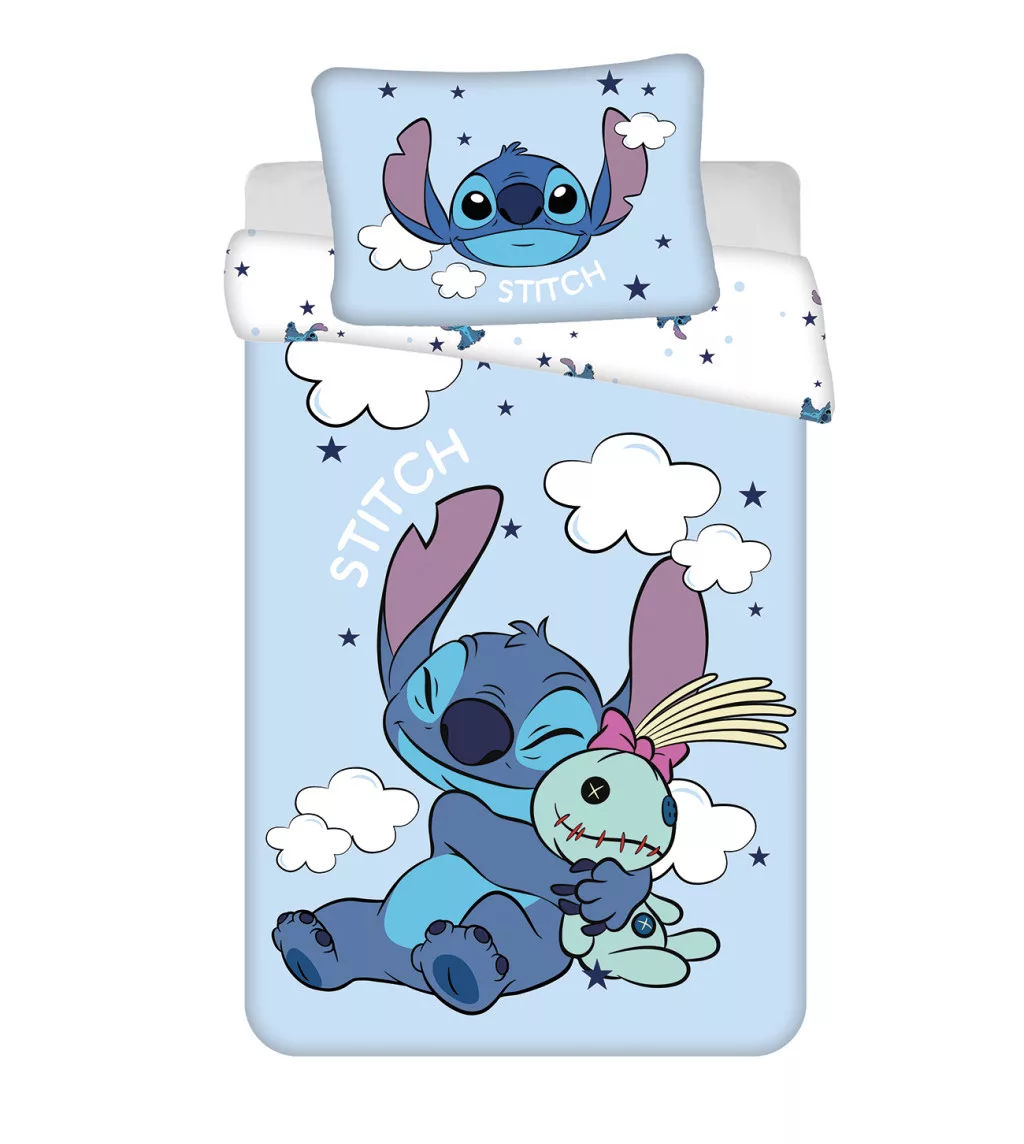Obliečky do postieľky 100x135 LILO A STITCH v oblakoch