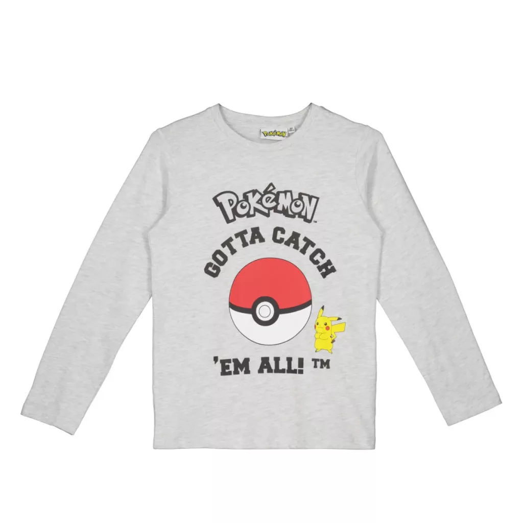 Tričko s dlhým rukávom POKÉMON šedé - 9r.