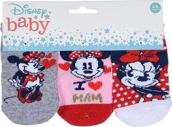 Ponožky 3ks MINNIE - 6/12m.