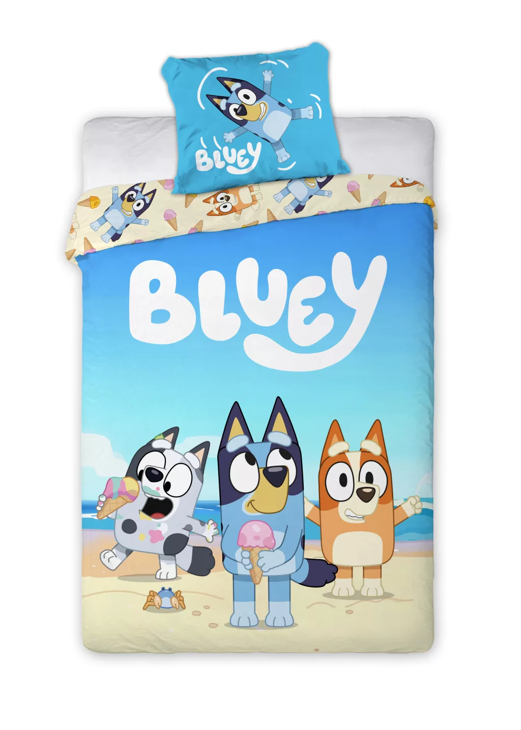 Obliečky do postieľky 100x135 BLUEY pláž