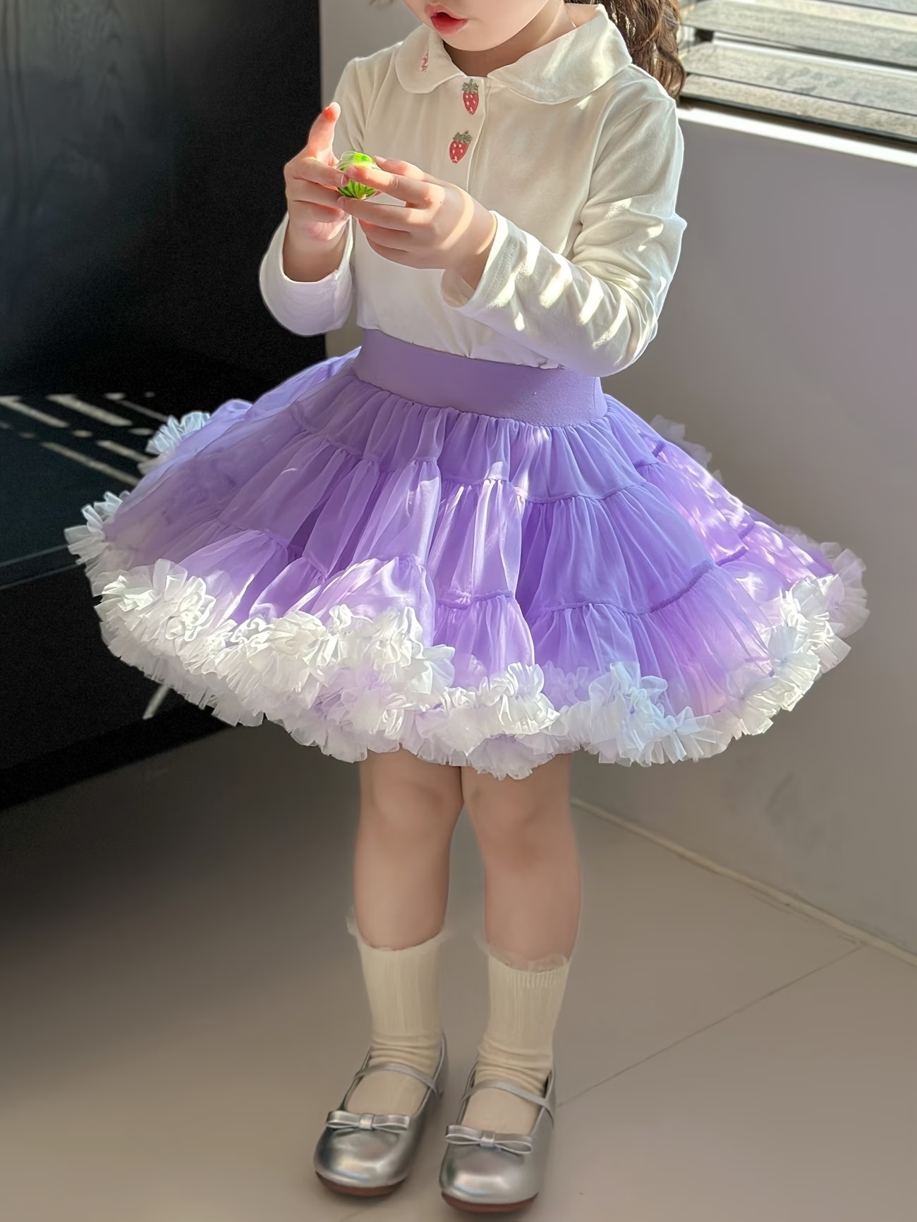 Detská tu tu Dolly sukňa (3-4r.) fialkovo-biela