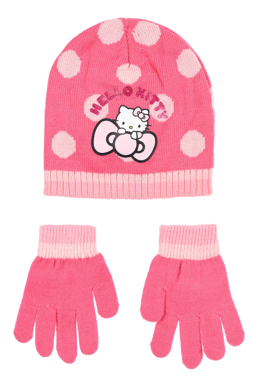 Čiapka + rukavice HELLO KITTY pink - č.54