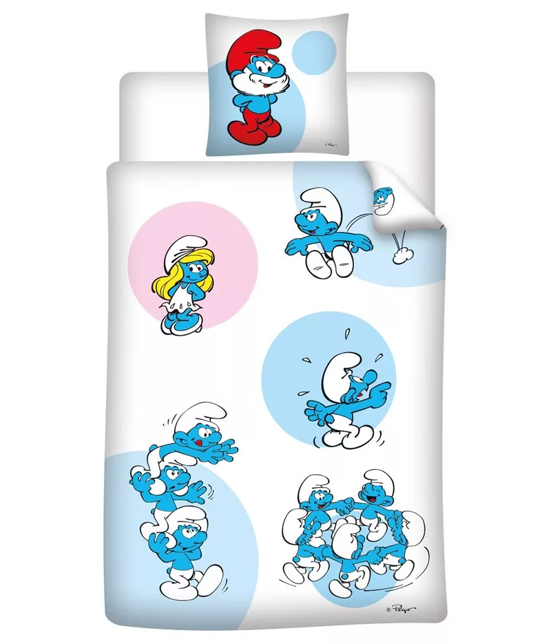 Obliečky 140x200+63x63 ŠMOLKOVIA