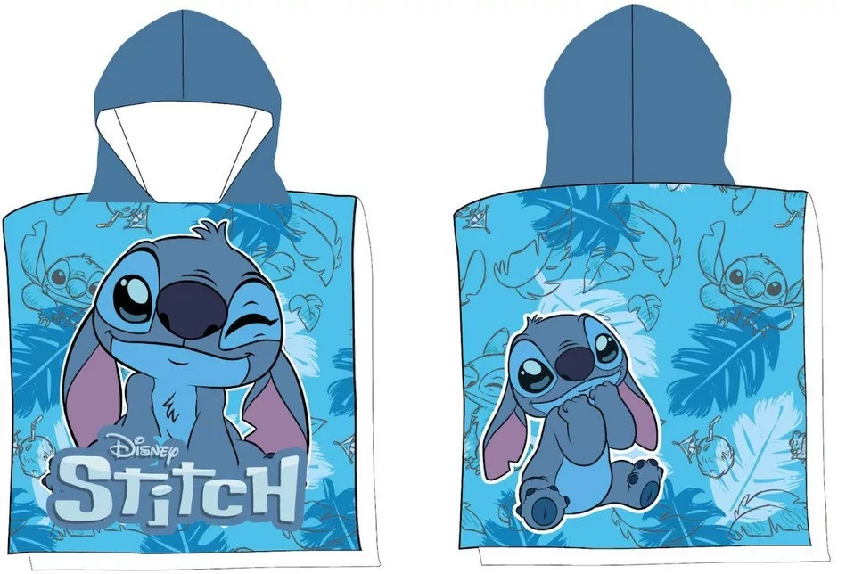 Pončo 50x100 LILO A STITCH modré - rýchloschnúce