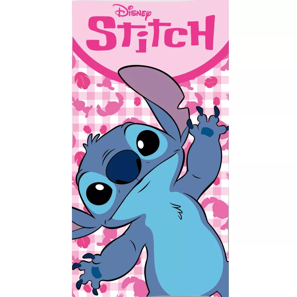 Osuška 70x140 LILO A STITCH na ružovom - rýchloschnúca