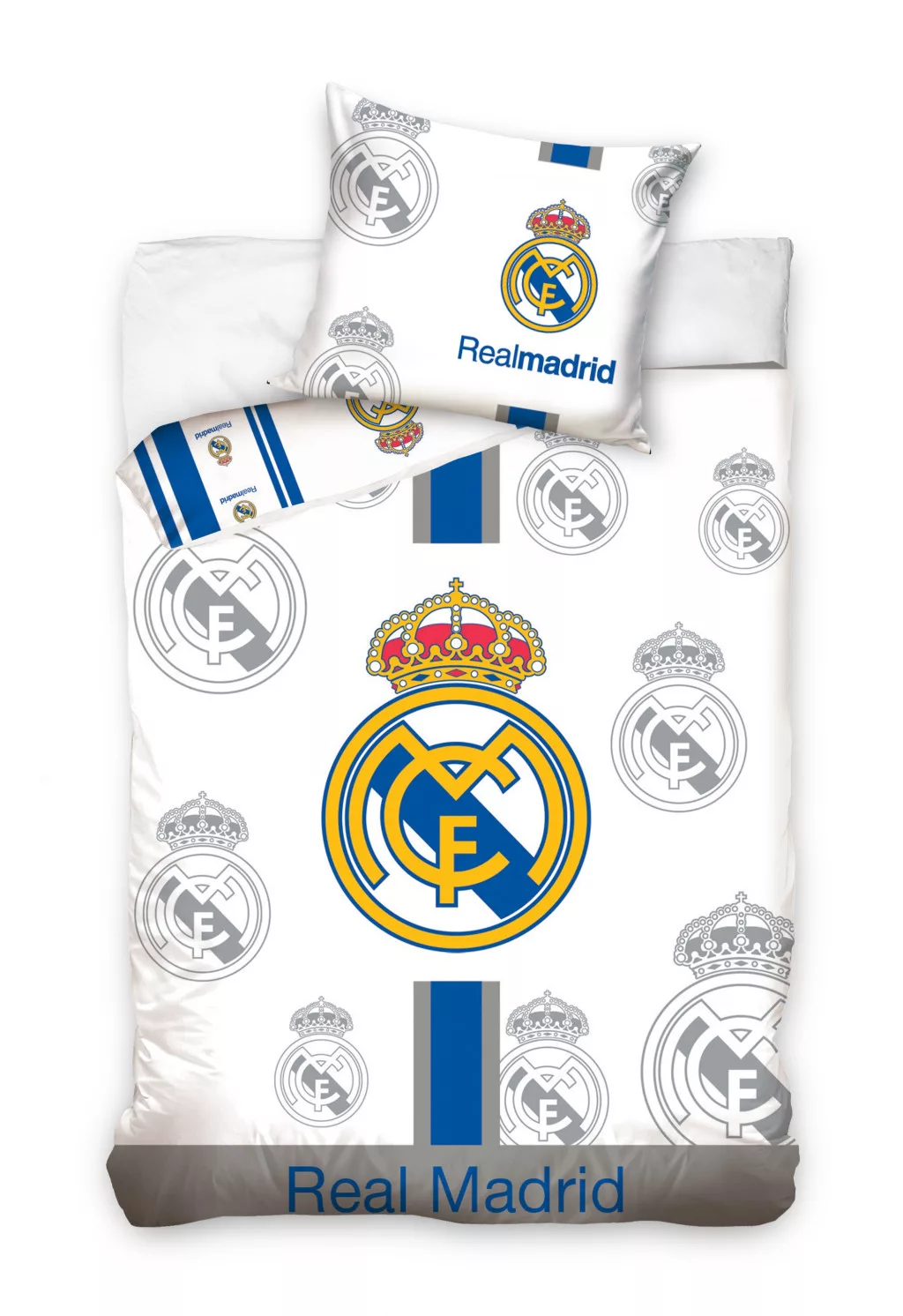 Obliečky 140x200 REAL MADRID na bielom